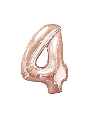Rose Gold Birthday Balloon Numbers - tanella flowers