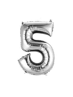 Silver Birthday Balloon Numbers - tanella flowers