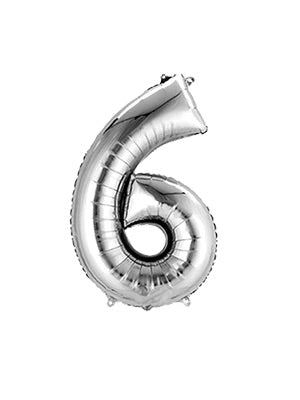 Silver Birthday Balloon Numbers - tanella flowers