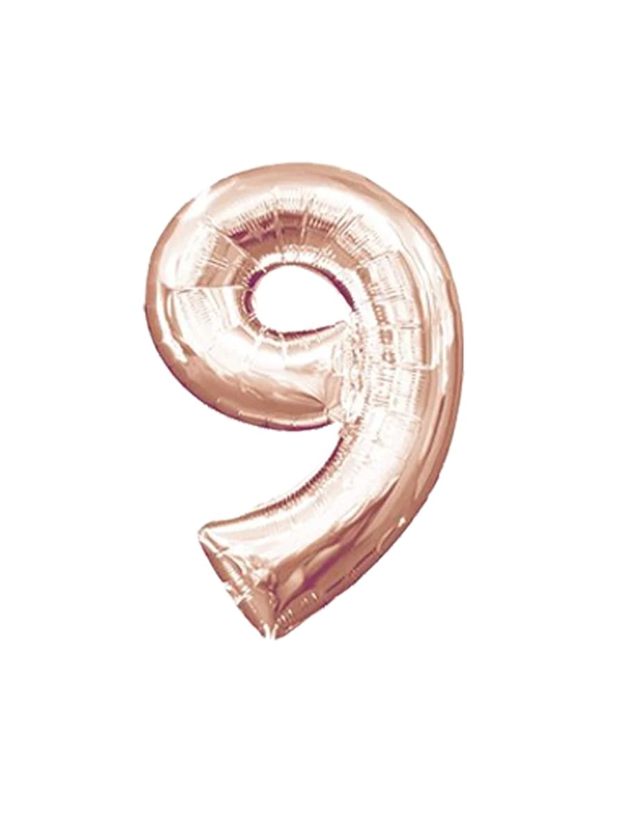Rose Gold Birthday Balloon Numbers - tanella flowers
