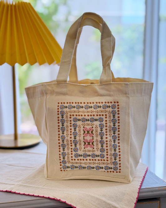 Floral Cotton Tote Bag