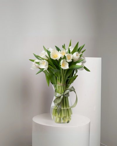 Tulip royal virgin Vase - tanella flowers 