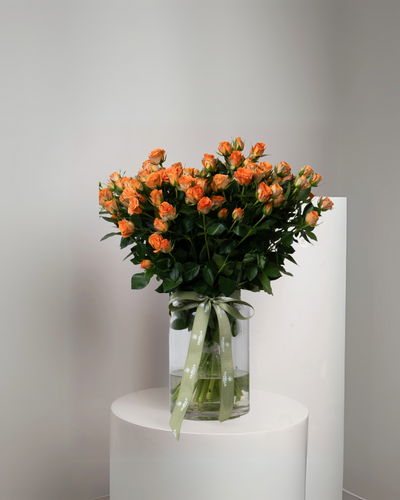 Spray rose orange babe Vase - tanella flowers 