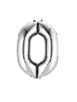 Silver Birthday Balloon Numbers - tanella flowers 