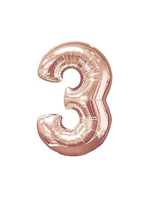 Rose Gold Birthday Balloon Numbers - tanella flowers 