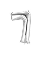 Silver Birthday Balloon Numbers - tanella flowers 