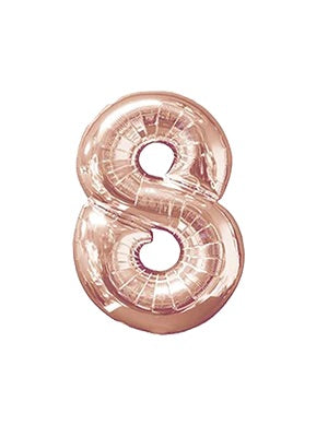Rose Gold Birthday Balloon Numbers - tanella flowers 