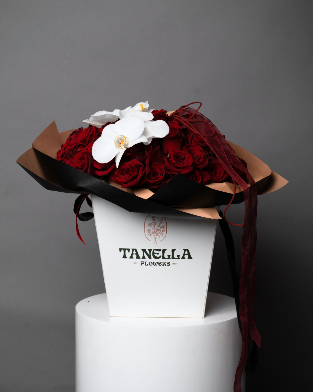 Red Velvet Rose Bouquet - tanella flowers 