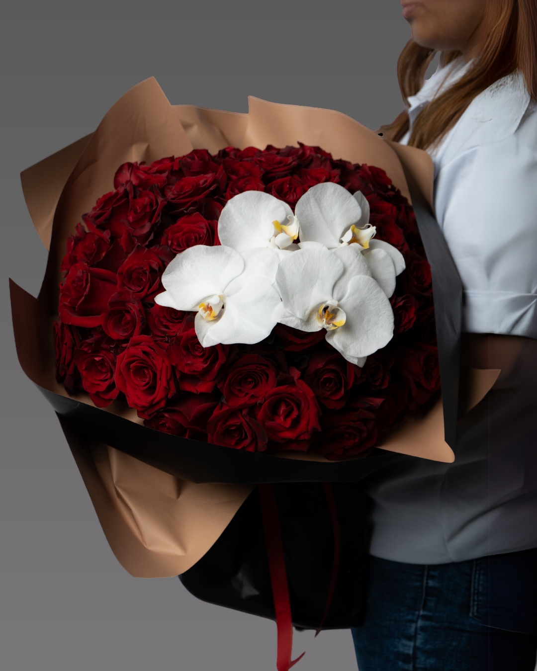 Red Velvet Rose Bouquet - tanella flowers 